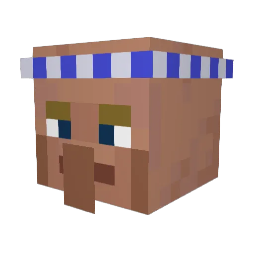 Vilder Minecraft avatar head, 3D render