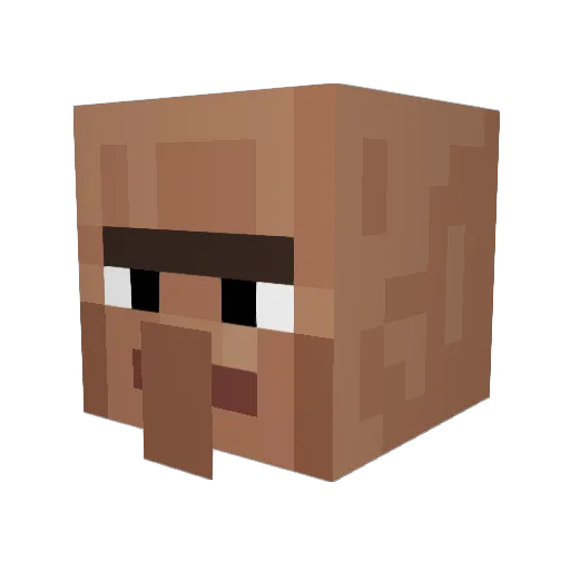 VileVillager Minecraft avatar head, 3D render