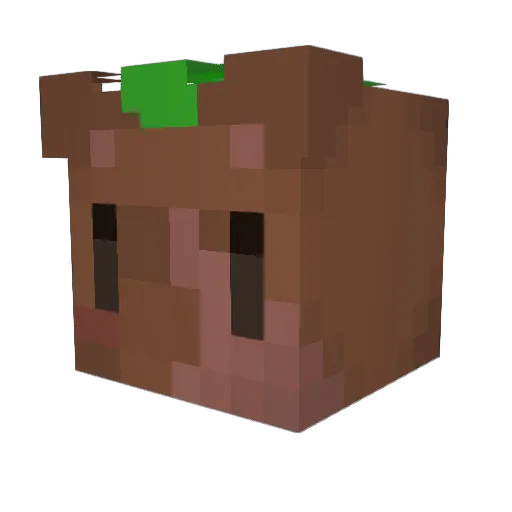 Vilechipmunk Minecraft avatar head, 3D render