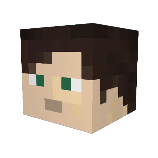 Vilesnake Minecraft avatar head, 3D render