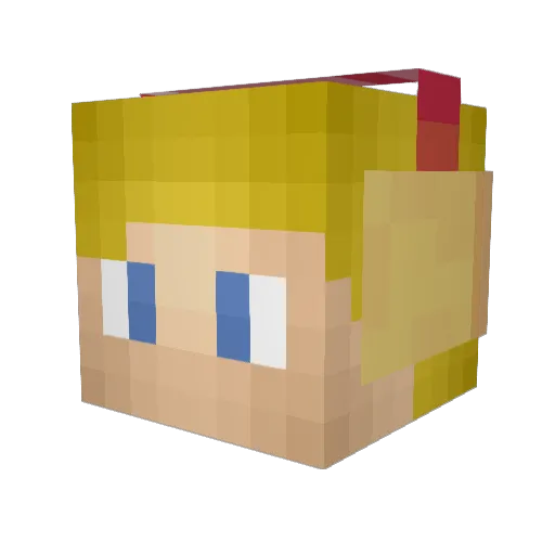Vilfer Minecraft avatar head, 3D render