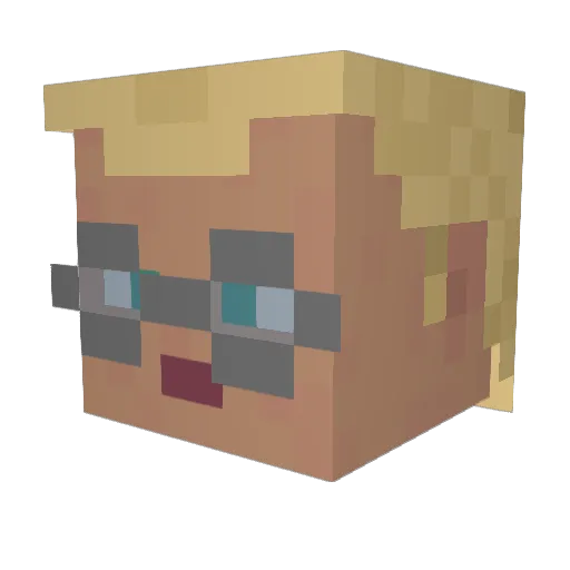 VilkOP Minecraft avatar head, 3D render