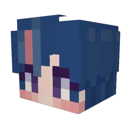 Village_ Minecraft avatar head, 3D render