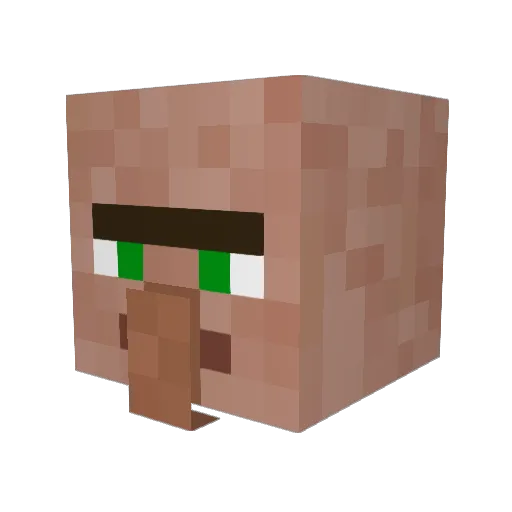 Villager10 Minecraft avatar head, 3D render