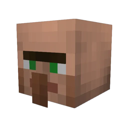 VillagerNo8 Minecraft avatar head, 3D render