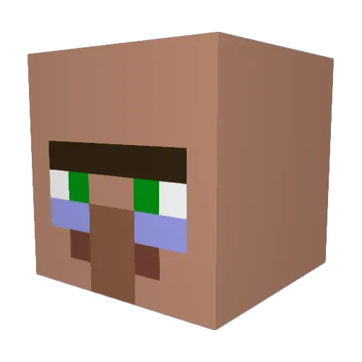 Villager_2002 Minecraft avatar head, 3D render