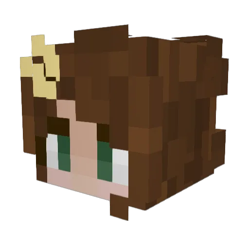 Villager_player Minecraft avatar head, 3D render