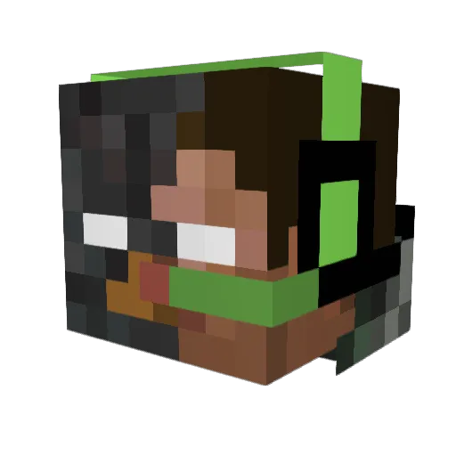 VillainTheHero Minecraft avatar head, 3D render