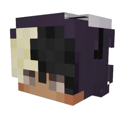 Villain_07_ Minecraft avatar head, 3D render
