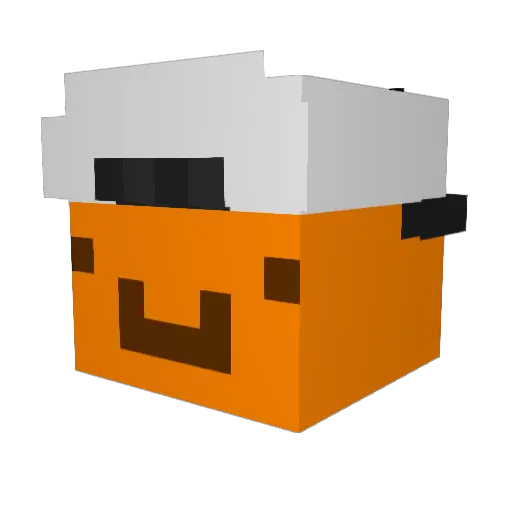 Vilmerized Minecraft avatar head, 3D render