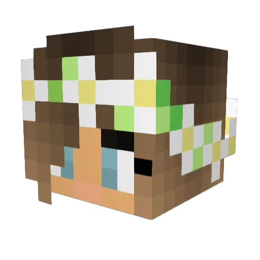 Vilmour Minecraft avatar head, 3D render