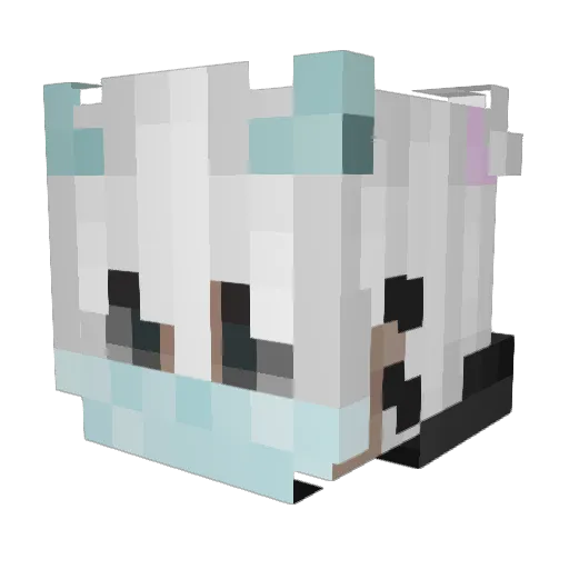 Vilmush Minecraft avatar head, 3D render