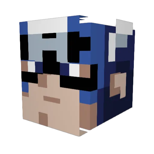 Vilonetic Minecraft avatar head, 3D render
