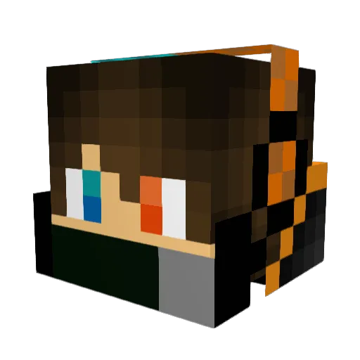 VilsP Minecraft avatar head, 3D render