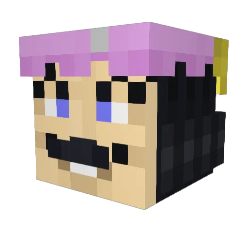 Vilvilain Minecraft avatar head, 3D render