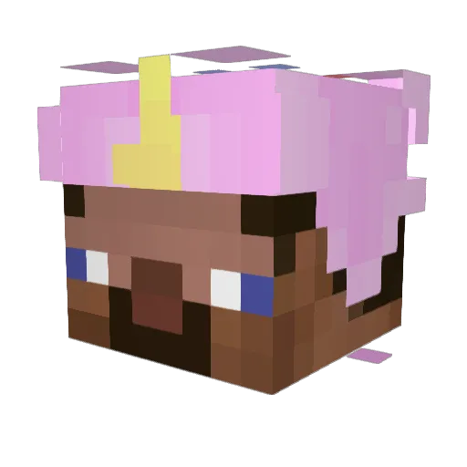 Vimep Minecraft avatar head, 3D render