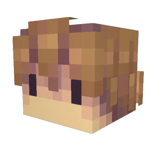 Vimilli Minecraft avatar head, 3D render