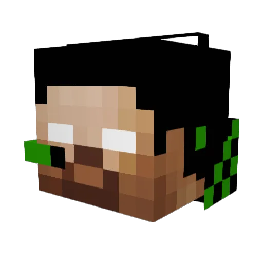 Vinca28 Minecraft avatar head, 3D render