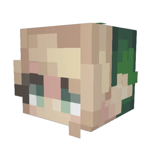 Vincaze Minecraft avatar head, 3D render