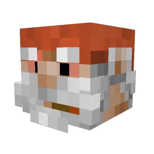 VinceChaman Minecraft avatar head, 3D render