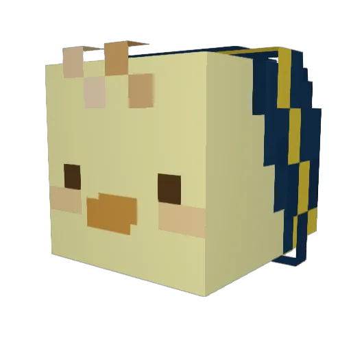 VinceDeCow Minecraft avatar head, 3D render