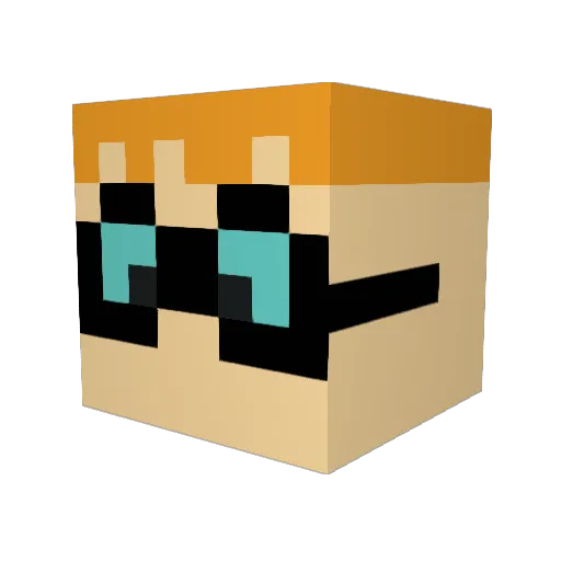 VincentMayer Minecraft avatar head, 3D render