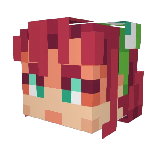 Vincentl9 Minecraft avatar head, 3D render