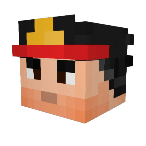 Vinciloool Minecraft avatar head, 3D render