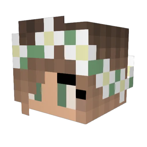 Vincya Minecraft avatar head, 3D render