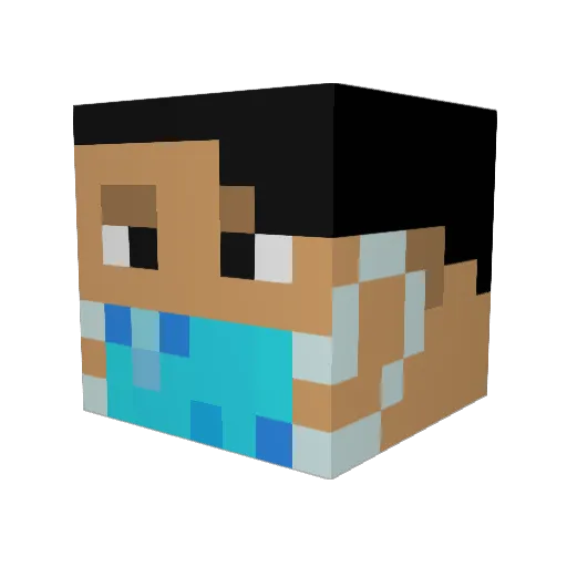 Vingesus Minecraft avatar head, 3D render