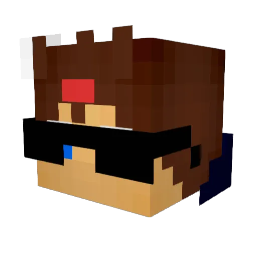ViniRage Minecraft avatar head, 3D render