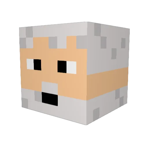 VinierSpark Minecraft avatar head, 3D render