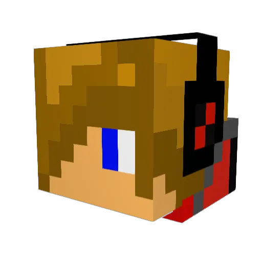 Vinifred Minecraft avatar head, 3D render