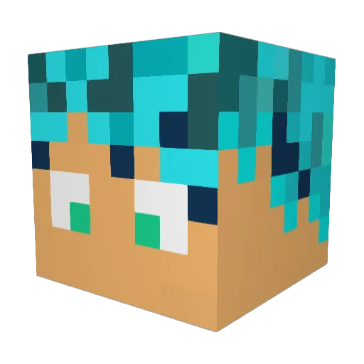 Vinikin Minecraft avatar head, 3D render