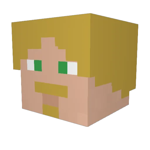 Vinit_Ed Minecraft avatar head, 3D render