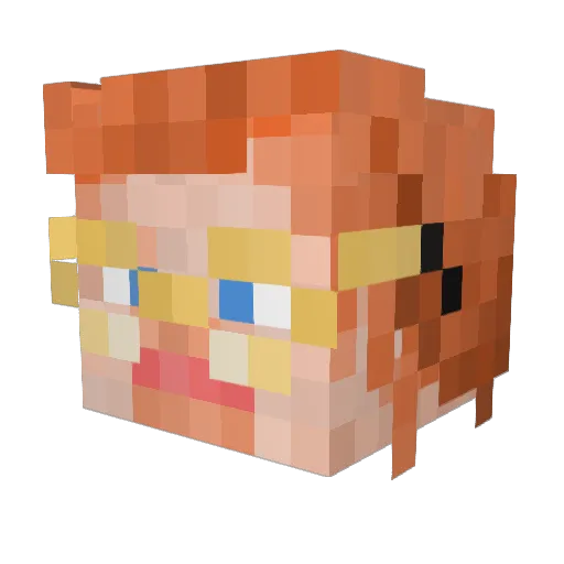 Vinkelle Minecraft avatar head, 3D render