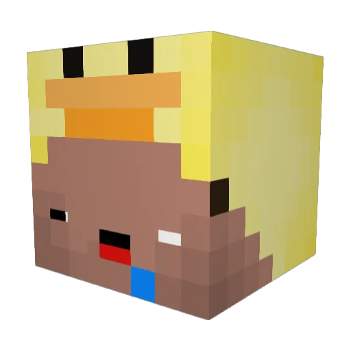 VinnDangBun Minecraft avatar head, 3D render