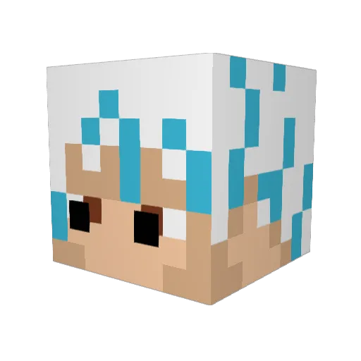 VinniPoo Minecraft avatar head, 3D render