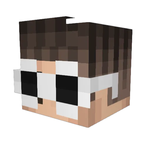 VinniUP Minecraft avatar head, 3D render