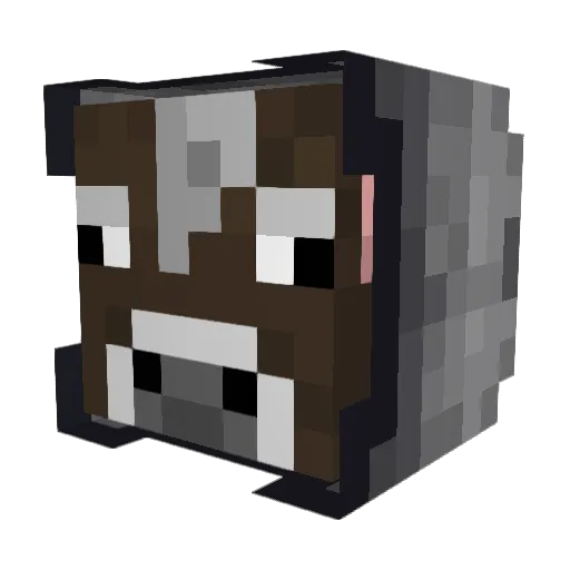 VinnieCow Minecraft avatar head, 3D render