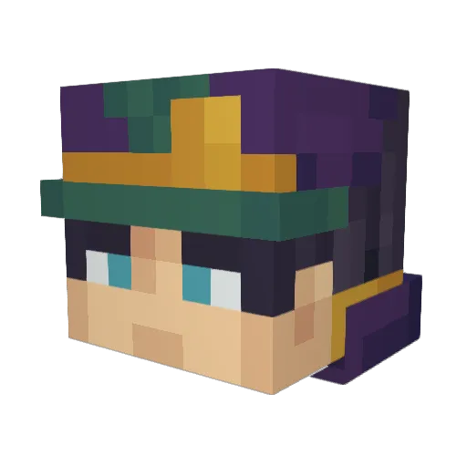 VinnieVitner Minecraft avatar head, 3D render
