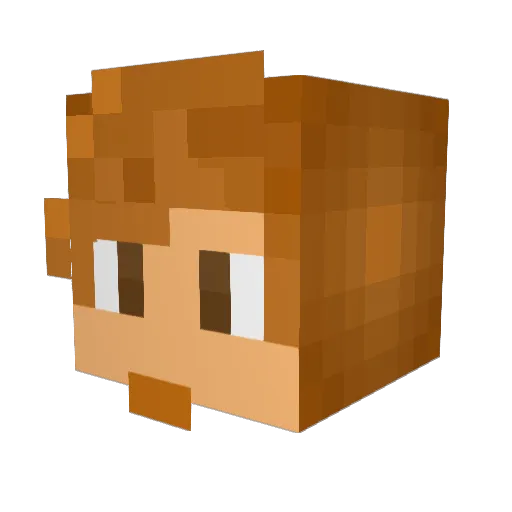 Vinnypatta Minecraft avatar head, 3D render