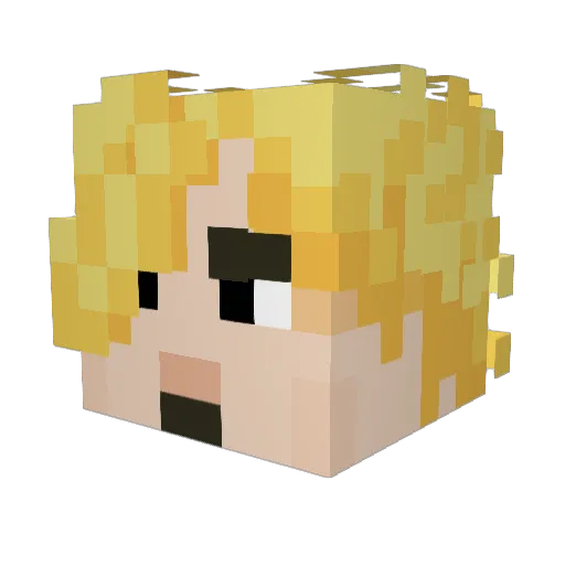 Vinsmokeistaken Minecraft avatar head, 3D render