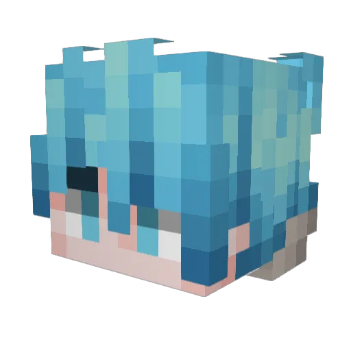 VinssCH Minecraft avatar head, 3D render