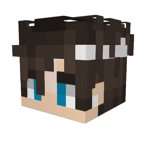 VintageLuv Minecraft avatar head, 3D render