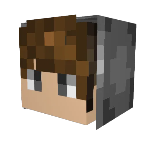 VintageWizard Minecraft avatar head, 3D render