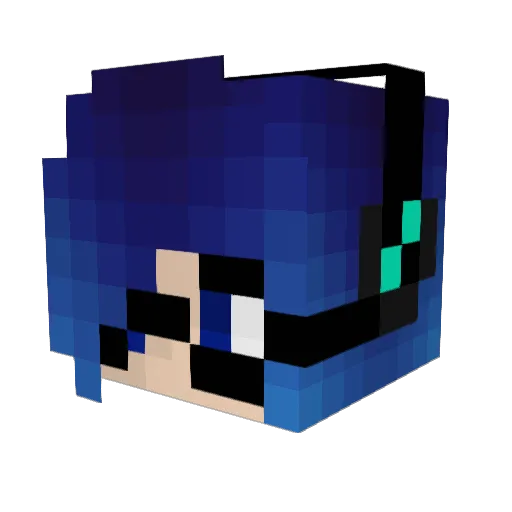 Vintorezzz Minecraft avatar head, 3D render