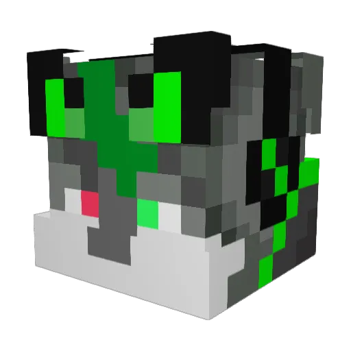 VinylshySoul Minecraft avatar head, 3D render