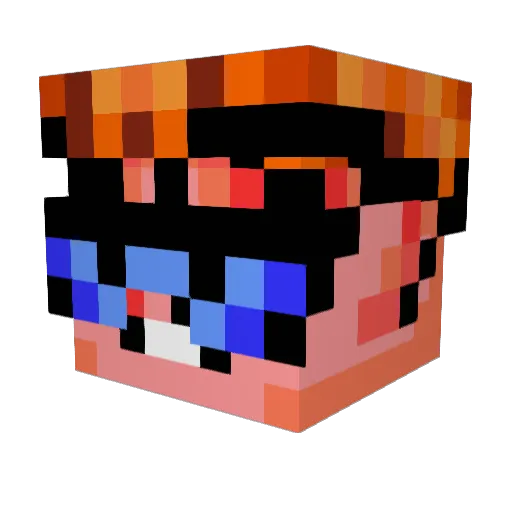 Vinzklol Minecraft avatar head, 3D render