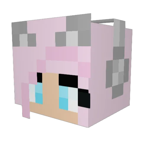 Violet23 Minecraft avatar head, 3D render